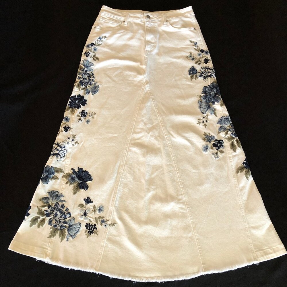 NWOT Free People x Driftwood Bluebell Fleur Maxi Skirt Sz 29 - Picture 5 of 13